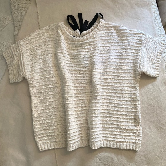 Madewell Cream Sweater with Black Detail - Picture 4 of 7
